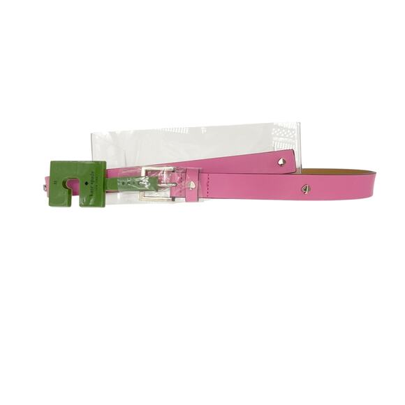 KATE SPADE New York Spade Belt in Rhododendron Grove / Pale Gold M